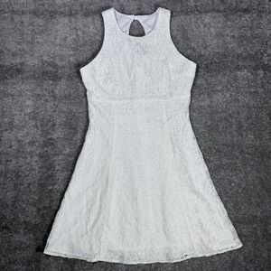 Vintage Y2K Urban Girl Dress Women's 9/10 White Fit Flare‎ Sleeveless